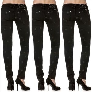 Miss Me Star Printed Signature Rise Skinny Black Jeans Size 26